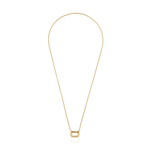 Tous Collar corto con baño de oro 18 kt sobre plata con anilla Hold Oval