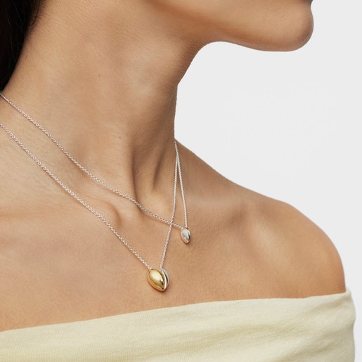 Tous Collar Corto Doble Corazón Pequeño Bicolor My Other Half