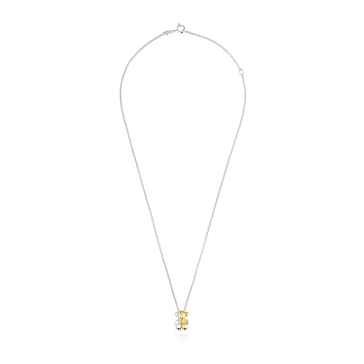 Tous Collar corto doble oso pequeño bicolor My Other Half