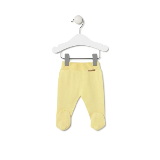 Tous Conjunto De Punto De Bebé Tricot A Rayas Amarillo