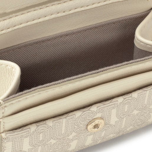 Tous Monedero Tarjetero Colgante Beige TOUS Buckles Silhouette