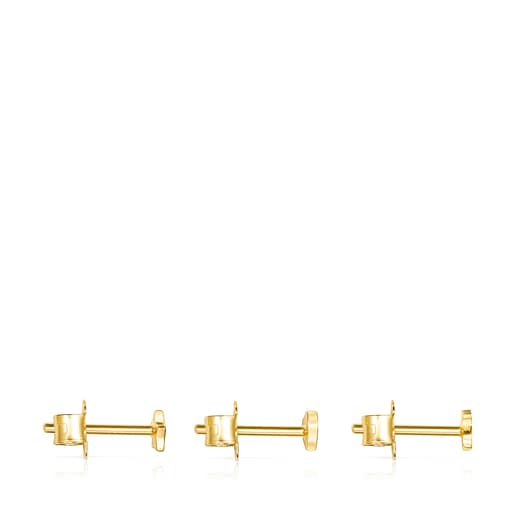 Tous Pack de Pendientes con baño de oro 18 kt sobre plata Cool Joy