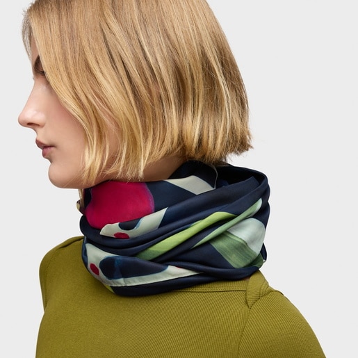 Tous Pañuelo Cuadrado Azul Marino TOUS Summer Daisies