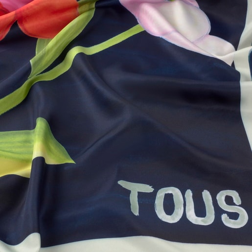 Tous Pañuelo cuadrado azul marino TOUS Summer Daisies