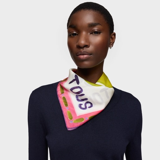 Tous Pañuelo Cuadrado Pequeño Rosa TOUS Summer Daisies