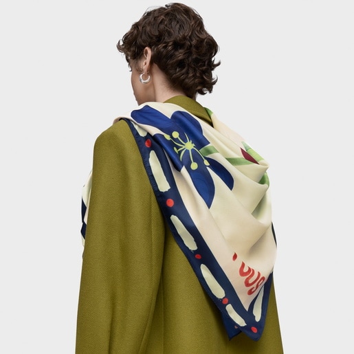 Tous Pañuelo Cuadrado Rosa Claro TOUS Summer Daisies