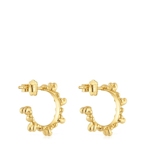 Tous Pendientes De Aro Con Baño De Oro 18 Kt Sobre Plata 12 Mm Bold Bear