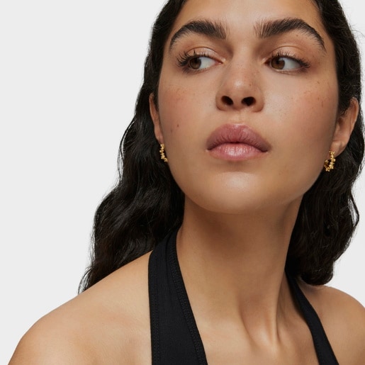 Tous Pendientes De Aro Con Baño De Oro 18 Kt Sobre Plata 12 Mm Bold Bear