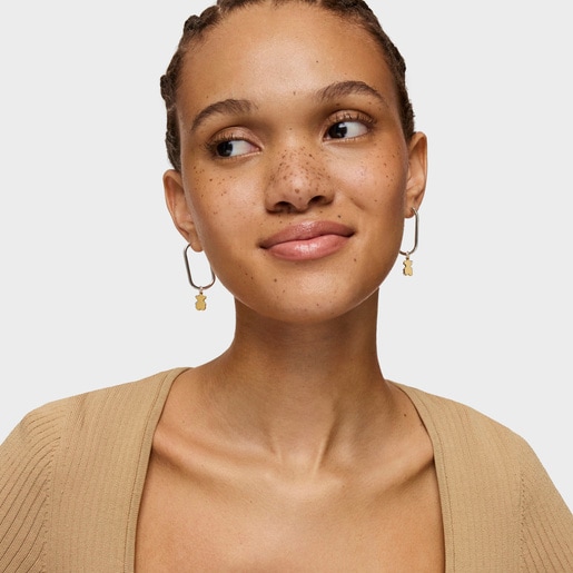 Tous Pendientes De Aro Motivo Oso Bicolor Sweet Dolls