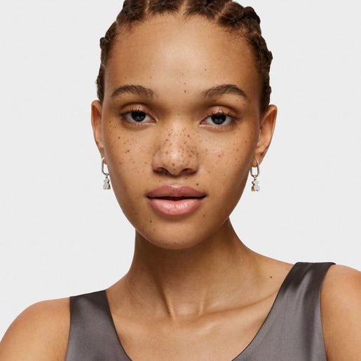 Tous Pendientes De Aro Pequeños Motivo Oso Bicolor Sweet Dolls