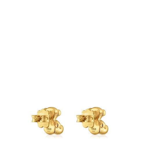 Tous Pendientes Oso Con Baño De Oro 18 Kt Sobre Plata 10 Mm Bold Bear