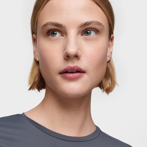 Tous Pendientes Oso De Plata Y Nácar 6 Mm Icon Color