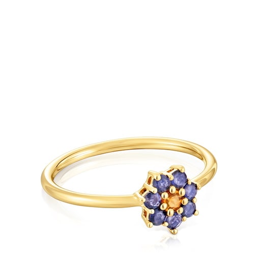 Tous Anillo de oro y gemas Daisy