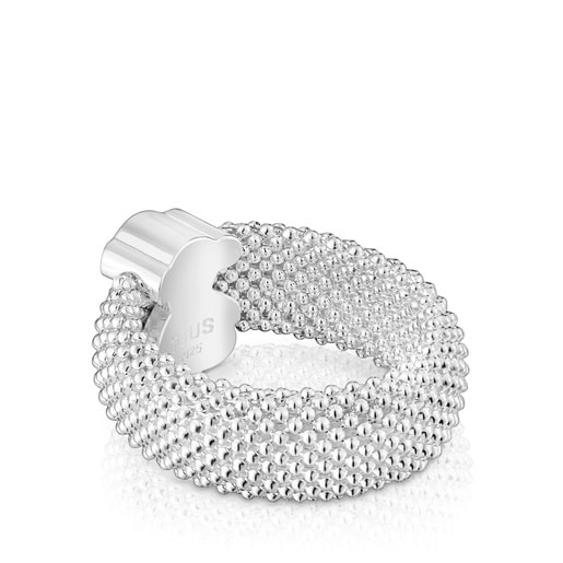 Tous Anillo De Plata Motivo Oso 10 Mm Icon Mesh