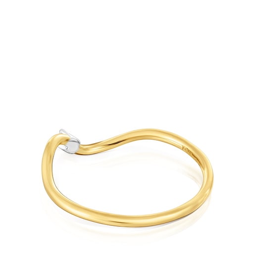 Tous Anillo Onda De Oro Y Diamantes Daisy