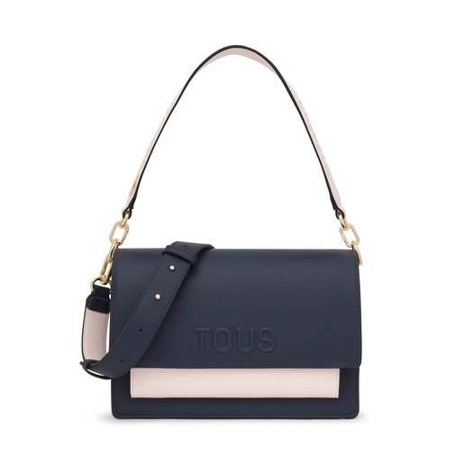 Tous Bandolera Mediana Azul Y Rosa Audree Saffiano