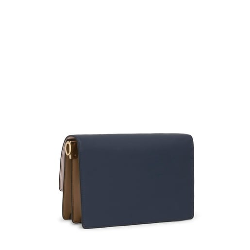 Tous Bandolera mediana azul y rosa Audree Saffiano