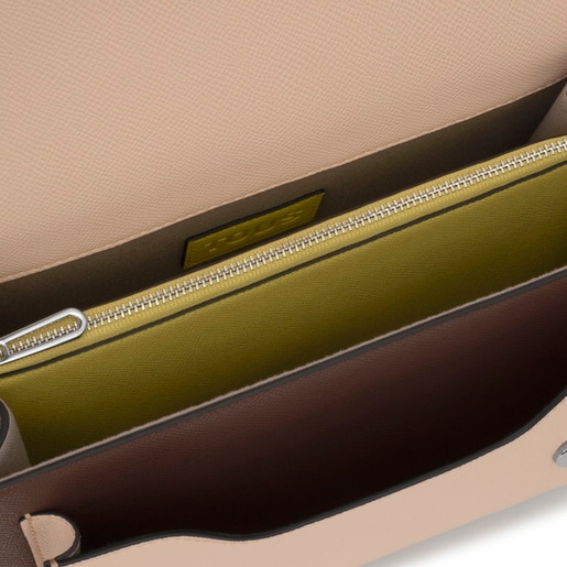 Tous Bandolera Mediana Lima Y Nude Audree Saffiano