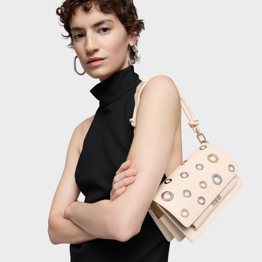Tous Bandolera Pequeña Beige Audree Eyelets