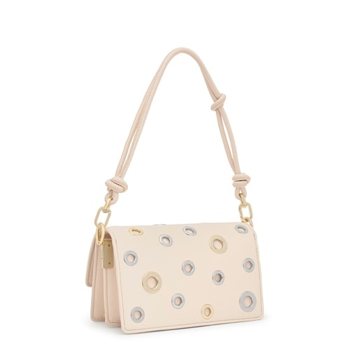 Tous Bandolera pequeña beige Audree Eyelets