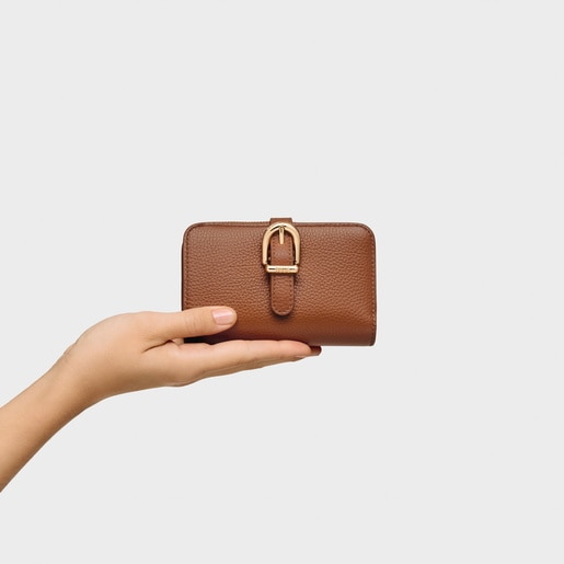 Tous Billetera De Piel Camel TOUS Buckles
