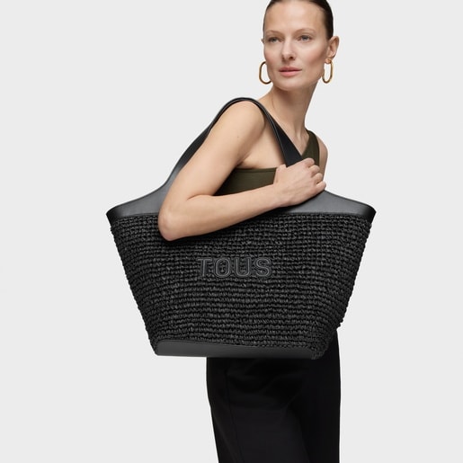 Tous Capazo Grande Negro TOUS Lirio Rafia