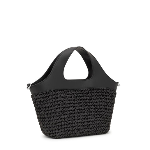 Tous Capazo mediano negro TOUS Lirio Rafia