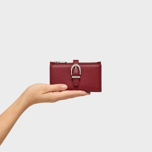 Tous Cartera De Piel Granate TOUS Buckles