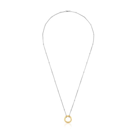 Tous Collar corto de acero y anilla de oro Hold