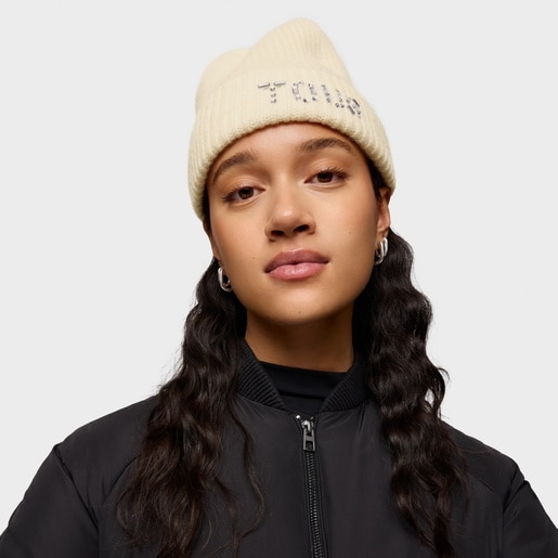 Tous Gorro Beanie Beige TOUS Crystal
