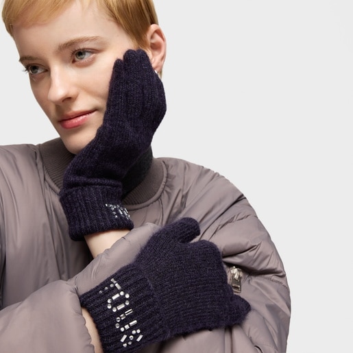 Tous Guantes Azul Marino TOUS Crystal