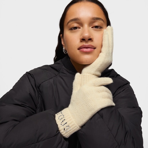Tous Guantes Beige TOUS Crystal