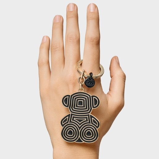 Tous Llavero Negro Bold Bear Lines