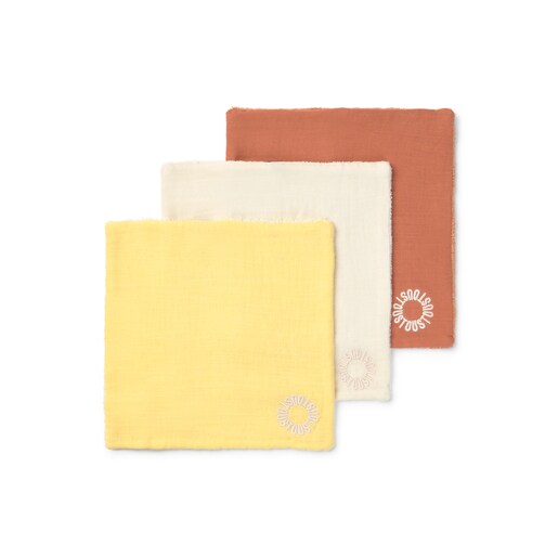 Tous Muselina pack de 3 con rizo Classic amarillo
