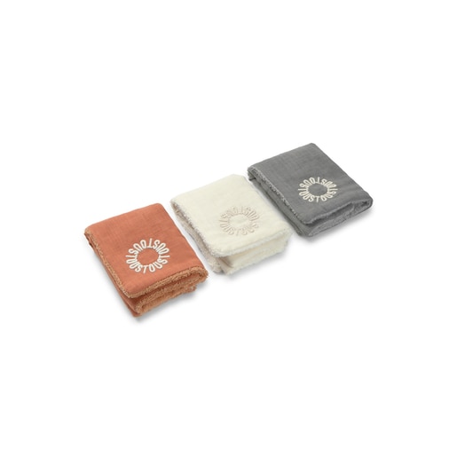 Tous Muselina Pack De 3 Con Rizo Classic Gris