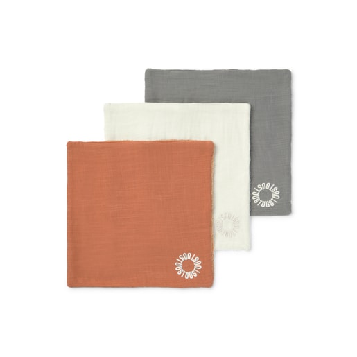 Tous Muselina pack de 3 con rizo Classic gris