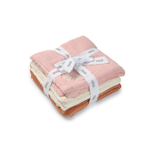 Tous Muselina Pack De 3 Con Rizo Classic Rosa
