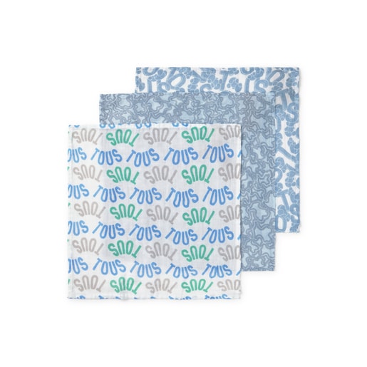 Tous Muselina pack de 3 MMuse azul