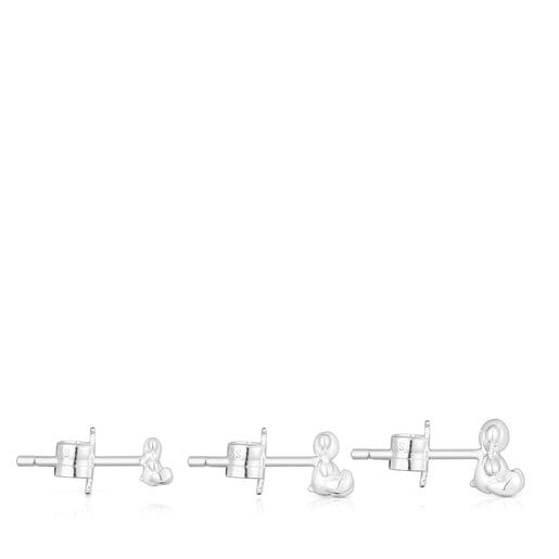 Tous Pack de pendientes de plata oso Bold Bear