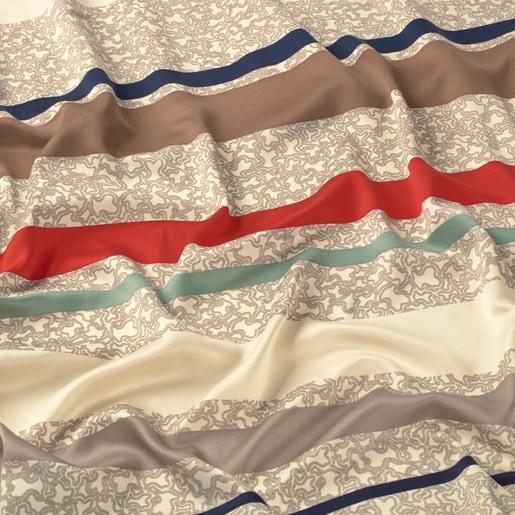 Tous Pañuelo cuadrado beige Kaos Mini Lines