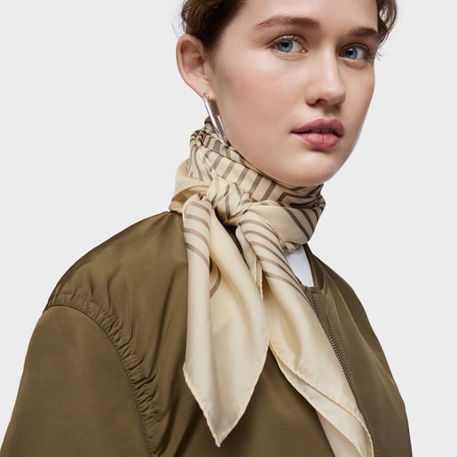 Tous Pañuelo Cuadrado Beige TOUS Maze