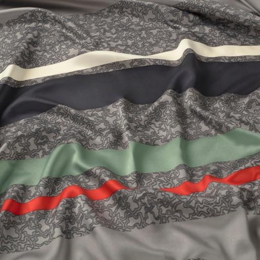 Tous Pañuelo cuadrado gris Kaos Mini Lines