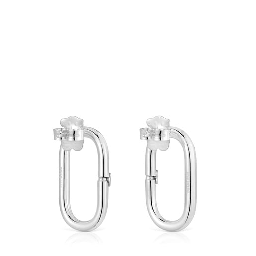 Tous Pendientes Cortos De Plata Hold Oval