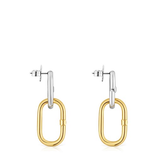 Tous Pendientes largos bicolor Hold Oval