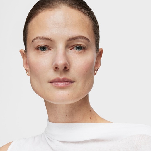 Tous Pendientes Perla Motivo Oso De Oro Baby TOUS