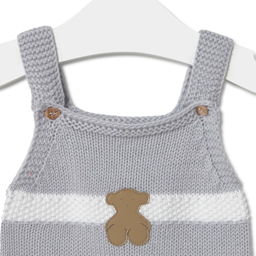 Tous Ranita De Punto De Bebé Tricot A Rayas Gris