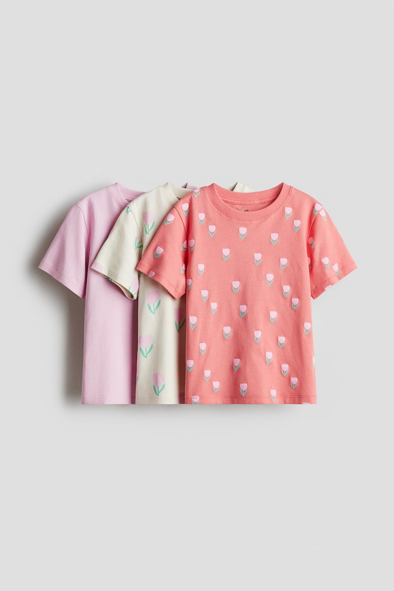 H&M 3-pack printed jersey tops - Beige/Estampado de leopardo - NIÑOS