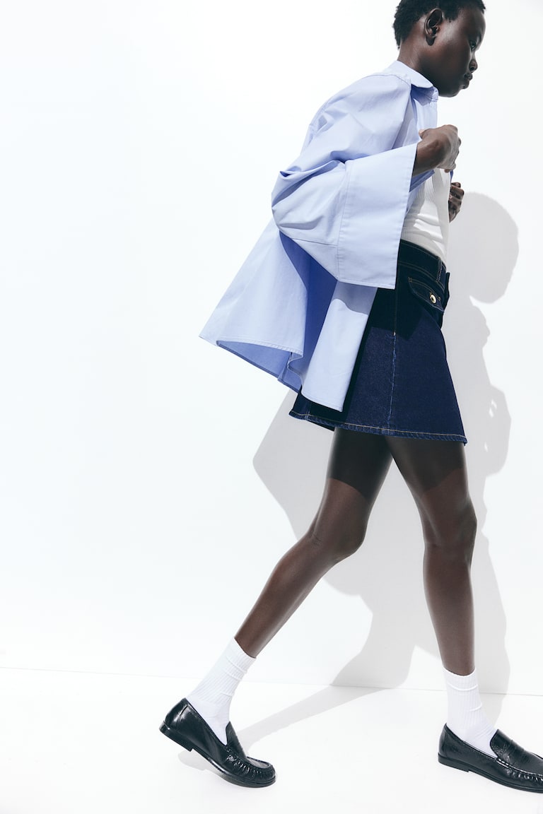 H&M A-line Mini Skirt - Marrón/Estampado De Leopardo - MUJER