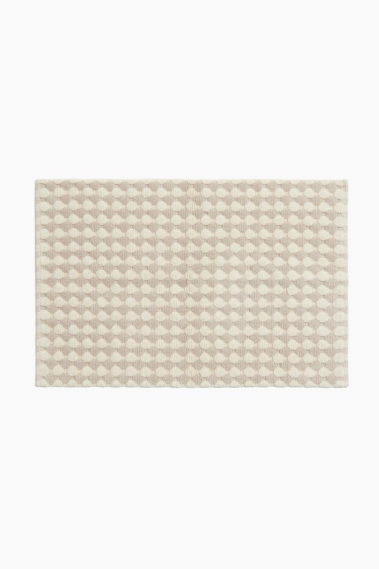 H&M Alfombra De Baño Estampada De Algodón - Topo Claro/Lunares - HOME