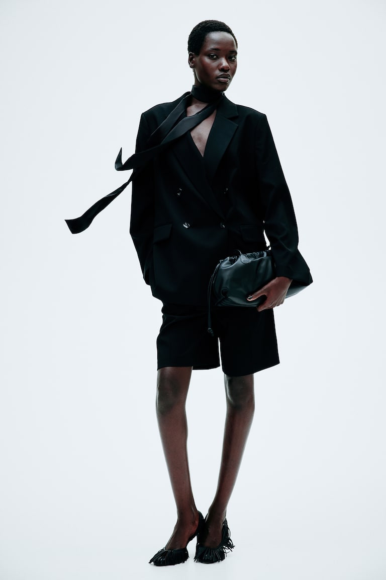 H&M Americana De Doble Botonadura - Beige Claro - MUJER